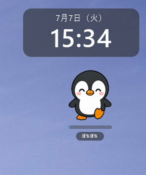 デスクトップの時計とぽっち